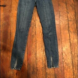 frame denim front split jeans